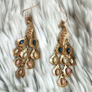 Bird colorful sparkling earrings